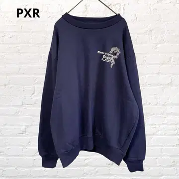 9761 PXR 긴팔 맨투맨 트레이닝복 네이비 L 속기모 백 프린트