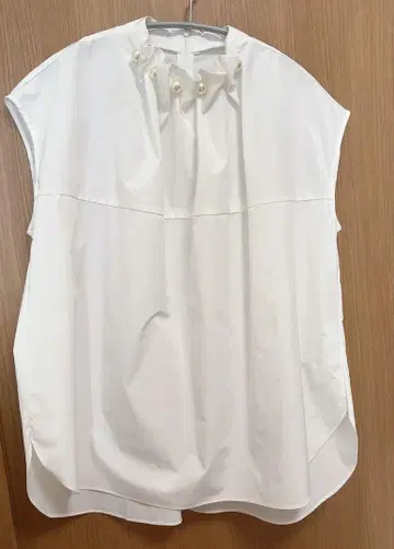 Vin  야마다야 화이트 셔츠 펄 개더 칼라 블라우스