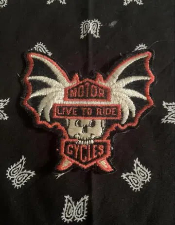 레어 70년대 LIVE TO RIDE 와펜 할리데이비슨 헬즈
