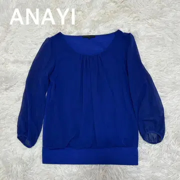 ANAYI 아나이 시어 소매 상의 블라우스 블루