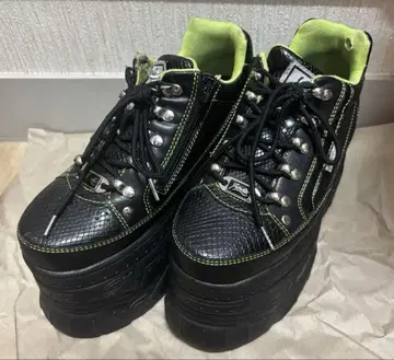 요스케 직영 SHOP 한정판 통굽 스니커즈 블랙 그린 YOSUKBE