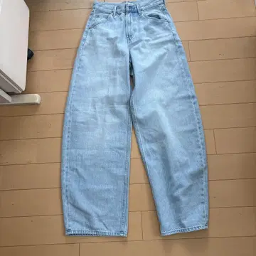 UNIQLO 배기 커브 청바지 사이즈 22 라이트 블루
