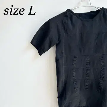 반팔 상의 티셔츠 블랙 블랙 여성용 y2k L