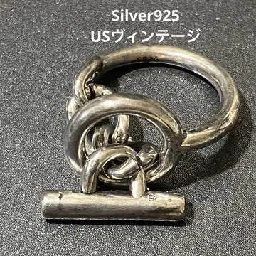 US 빈티지 실버 925 만텔 체인 반지 11호