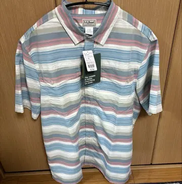 L.L.Bean 반팔 셔츠 DEEP PASTEL STRIPE XL