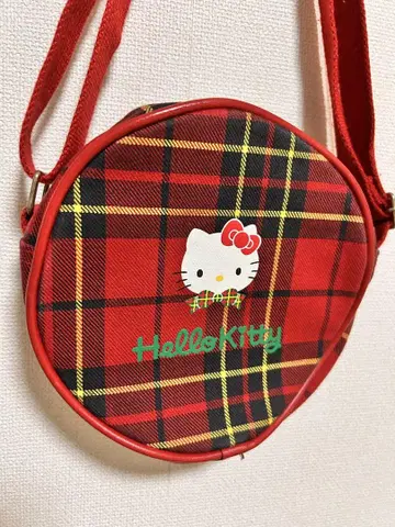 레어 헤이세이 키티 체크 무늬 백