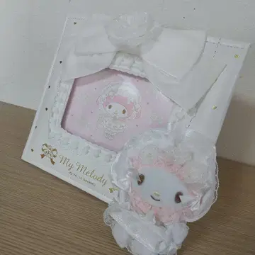 새상품급 마이멜로디 웨딩 사진 프레임 레이스 사진꽂이