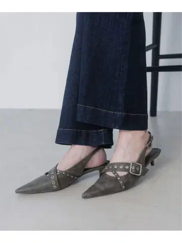 jeanasis 아일렛 벨트 뮬