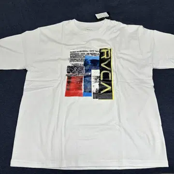 RVCA 화이트 티셔츠 그래픽 프린트