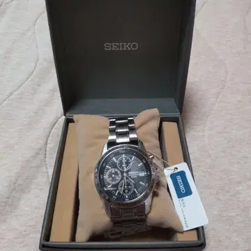 SEIKO 크로노그래프 1197 손목시계 블랙