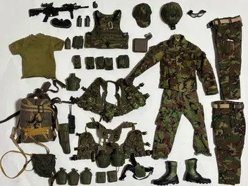 미국 공수부대 우드랜드 카모플라쥬 BDU 장비
