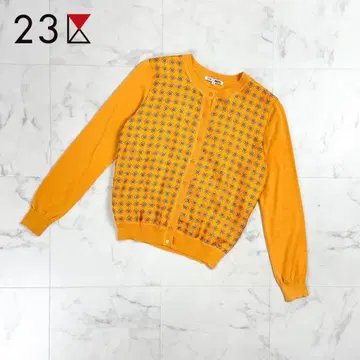 23구 RAJTi 올 패턴 실크 도킹 가디건 오렌지 32*CD286