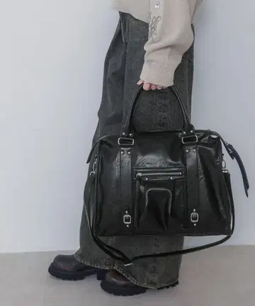 jeanasis 앤티크 인조 가죽 보스턴