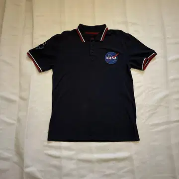 nasa 네이비 컬러 피케 셔츠 y2k 구제 의류 L 사이즈