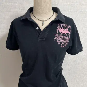 RALPH LAUREN 핑크 포니 트리플 폴로 셔츠 랄프 로렌 M
