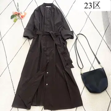 [새상품급] 23구 세탁 가능 발수 벨트 롱 셔츠 원피스 긴팔
