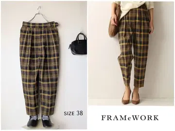 새상품급 FRAMeWORK 체크 구르카 팬츠 size 38