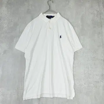POLO 랄프 로렌 화이트 피케 셔츠 반팔 커스텀 슬림 핏 여름 여름