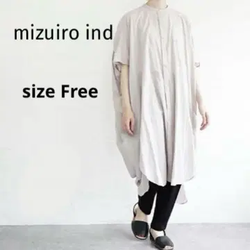 [ mizuiro ind ] 백 개더 슬리브리스 셔츠 원피스