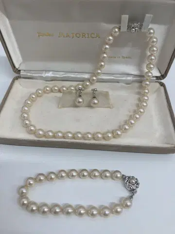 마죠리카 MAJORICA 펄 목걸이/블레스/귀찌 세트