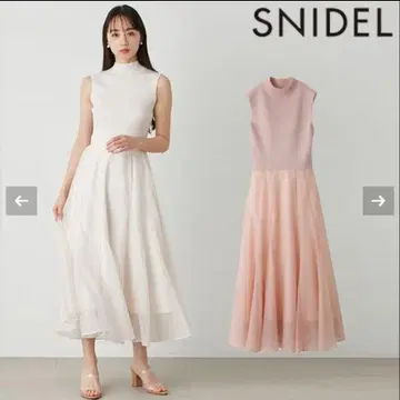 SNIDEL 니트 도킹 원피스 블랙