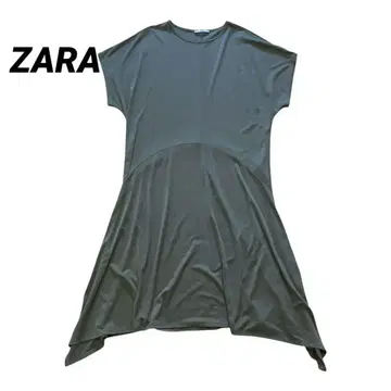 ZARA 카키 티셔츠 원피스 여성용 M