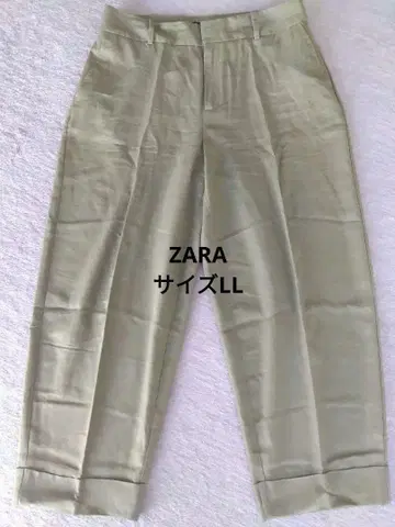 ZARA 와이드 팬츠 사이즈 LL 린넨 혼방 카키 여름 새상품급