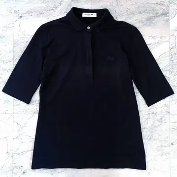 LACOSTE 라코스테 피케 셔츠 원포인트 네이비 로고 네이비