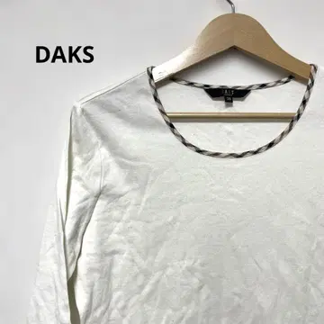 DAKS 닥스 여성용 화이트 7부 소매 티셔츠