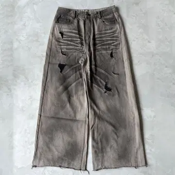 Damaged Baggy Denim Pants 초와이드 배기 데님 그런지