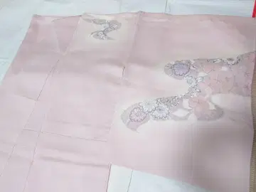 순수 실크 호몬기 이중 기모노 츠지가하나