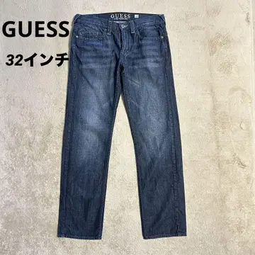 GUESS 32인치 다크 블루 스트레이트 데님 남성용 데님