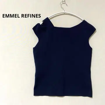 거의 미사용 EMMEL REFINES 비대칭 리브 코튼 니트