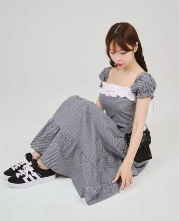 jiltu petit frill long dress