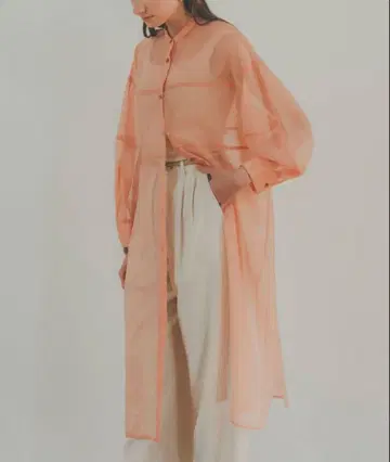 클라네/반지 시어 셔츠/롱/원피스/핑크/최근 모델