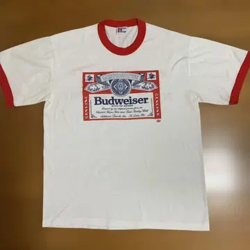 Budweiser 링거 T셔츠 양면 프린트 USA L 사이즈
