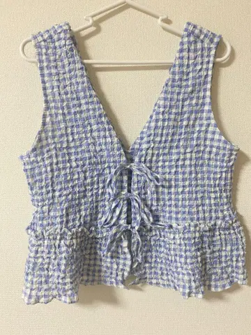 ZARA 깅엄 체크 상의