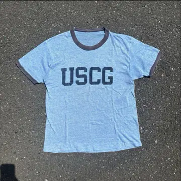 구제 의류 90s 오니 페이드 링거 티셔츠 'USCG'