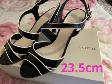UNTITLED 블랙 화이트 스트랩 샌들 펌프스 23.5cm