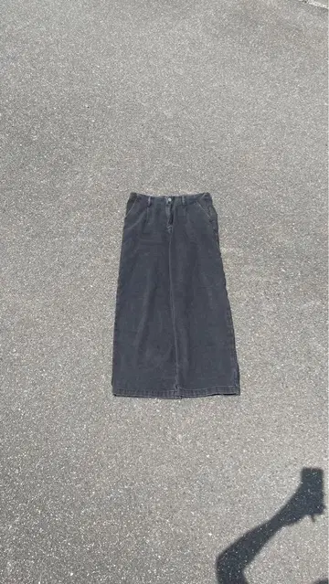 00s 다크 그레이 배기 데님 초와이드