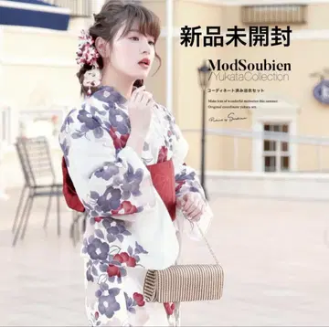 유카타 bonheur saisons 보세 화이트 계열 동백 SOUBIEN