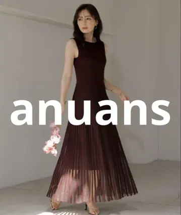 거의 미사용 anuans 슬리브리스 원피스 FREE 버건디