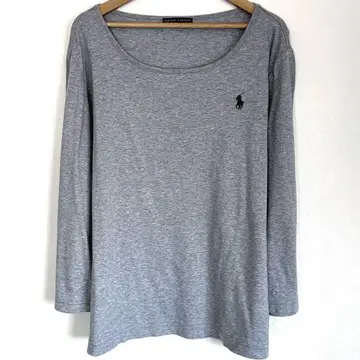 랄프 로렌 티셔츠 포니 로고 원포인트 셔츠 그레이 롱티 L