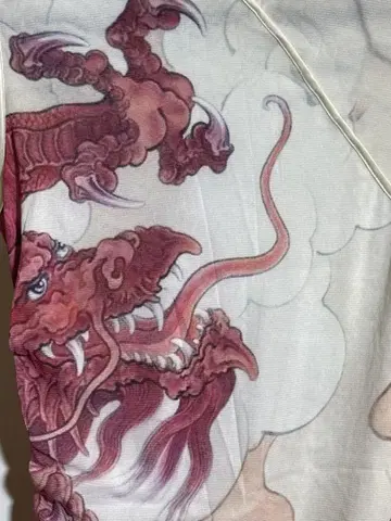 비비안 탐 FIRE DRAGON 프린트 네트 마오 칼라 블라우스