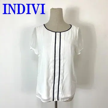 인디비 반팔 블라우스 화이트 리요셀 코튼 38 C3832