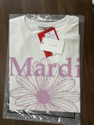 Mardi Mercredi 화이트 핑크 티셔츠 플라워 프린트