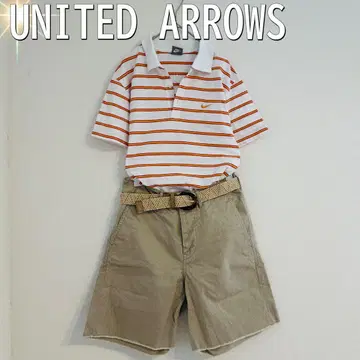 UNITED ARROWS 코튼 와이드 숏 치노 팬츠 베이지 일본제
