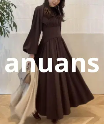 거의 미사용 anuans 긴팔 원피스 SMALL 브라운 여성용