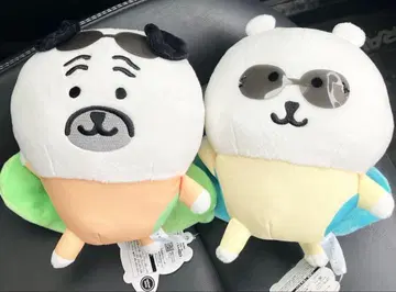나가노 캐릭터즈 서핑 봉제 인형 곰 퍼그 세트
