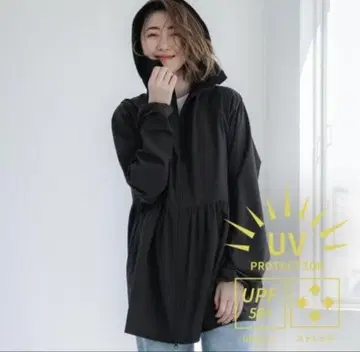 코카 coca UV 컷 티어드 후드티 (Black) 블랙 M 사이즈